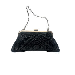 Bijoux Terner Satin Beaded Evening Clutch Chain Strap Formal Prom Purse Bag